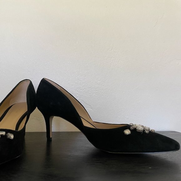50% OFF SALE!!! ANN TAYLOR - Lillian Jeweled Suede Kitten Heels - Picture 2 of 3